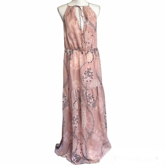 Reiss Freddie Paisley Print Maxi Dress Nude 10 - Picture 6 of 12